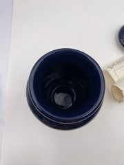 Paeonia Albiflora Apothecary Blue Pharmacy Jar w/ Lid Numbered