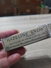 Antique vintage 1920s Hazeline Snow skin whitening cream tube, box