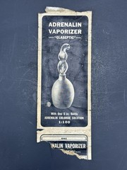 PARKE DAVIS GLASEPTIC ADRENALIN VAPORIZER VINTAGE BOX PAPERS PRESCRIPTION ON TOP