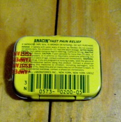 RARE vintage 1970s ANACIN pain relief SEALED TIN pill medical pharmaceutical