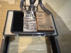 Vtg Carl Goeller Doctor Industrial Note Holder Metal Medical Sculpture Office