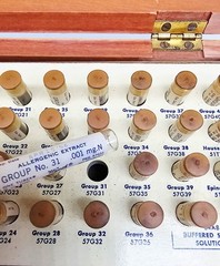 Wyeth Allergy Test Kit Vintage Extracts 1955 Intracutaneous Wood Box + 44 Vials