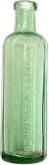 🔥TUTTLE’S ELIXIR🔥 EMPTY Medicine *12-sided* Boston Pharmacy Aqua Glass Bottle
