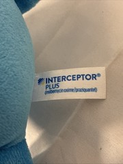 Rare Interceptor Plus Blue Plush Advertising Dog 14” Drug Rep Pharmaceutical
