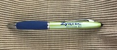 New Drug Rep Zyrtec Gripper Green Blue Heavy Metal Pen With Stylus **See Desc