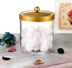 50 Ounce Large Clear Apothecary Jar with Gold Rust-Proof Lid – Shatterproof P…