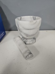 Marble Footed Mortar & Pestle Apothecary Pharmacy Medicine Herb Spice Grinder 4″