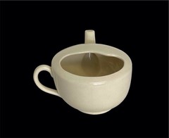 Empire Ware England Ivory Scalloped Invalid Feeder Apothecary Pharmacy Rx