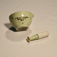 Rare 1954 Halifax NS Limoges France M.T. Nicolas Mortar & Pestle Set Mint Cond