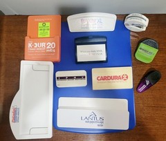 Vintage Pharmaceutical Rep Advertising. 8 Magnet Clips, 1 Stapler, 1 Clip Board