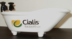 Pharmaceutical Drug Rep Promo Item Cialis Porcelain Bathtub ED Medication