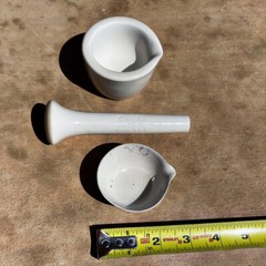 Vintage Apothecary Drug Mortar & Pestle by COORS USA Set of 3 Signed