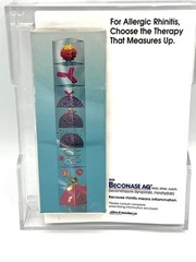 Pharmacy Advertising Note Pad & Acrylic Tray-MISSING PEN-Discontinued BECONASE