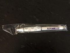 Drug Rep Pens „ADVAIR DISKUS“ Thin Heavy Metal White and Purple w/Gripper Rare!