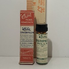 VINTAGE CONSTIPATION TABLETS QUACK MEDICINE BOTTLE ANTIQUE PHARMACY SEALED RARE