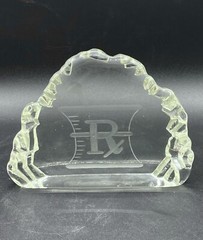 Pharmacist Rx Art Glass Iceberg Display Award Wendell August Forge