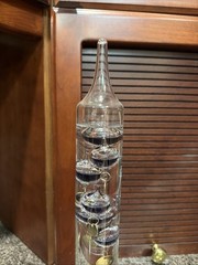 NEW Galileo Thermometer 15” Tall Glass Tube W/ Floating Spheres & Degrees
