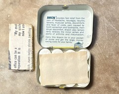 Anacin Fast Pain Relief Tin 12 Analgesic Tablets Exp Nov 1988 Whitehall Labs