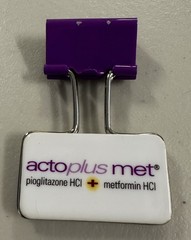 ACTOS Pioglitazone HCI Pharmaceutical Advertisement Paper 1/2” Binder Clip