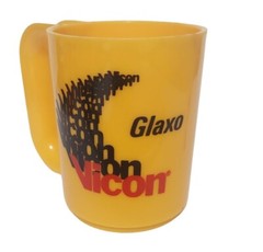Glaxo Vicon-C Zinc Advertising Pharmaceutical MUG Plastic Yellow Sterilite