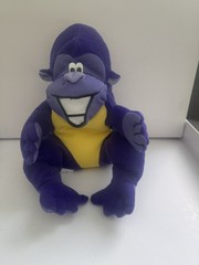 Zyrtec Purple Gorilla Plush Beanbag Toy Advertising Promo Monkey 6 Inch 1998