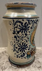 Italian Maiolica Pottery Albarello Pharmacy Drug Jar