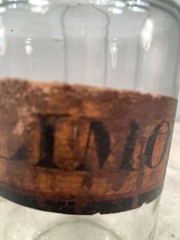 Antique scientific pharmacists jar with original label but no stopper