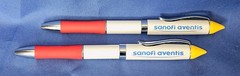 2 Drug Rep Heavy Metal Premium Sanofi Aventis Collectible Pharmaceutical Ink Pen
