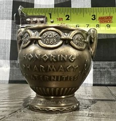 Vintage Mortar SECUNDUM ARTEM” RX Pharmacist Brass Coricidin Pharmacy