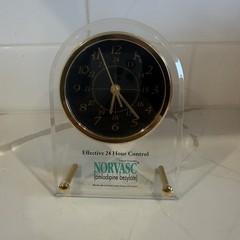 NORVASC Promotional Desk Clock Pharmaceutical Drug Medicine Pfizer Tested Works