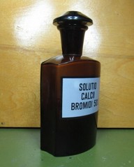 Vintage Medical Science Glass Bottle,Amber color,Germany №30824