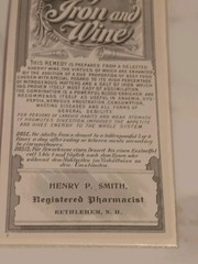 Henry Smith Registered Pharmacist medicine bottle label Wine & Iron Bethlehem PA