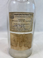 3 Antique Pharmacy / Apothecary Bottles In Blown Glass