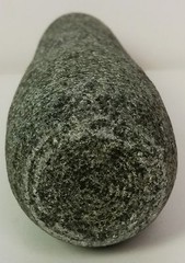 4″ Mortar and pestle grey unfinished granite detailed turnings pestle & mortar