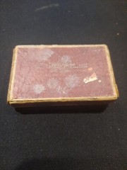 antique paper cardboard rx prescription drugs hinged box 1935