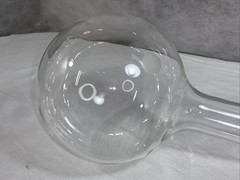 PYREX 2000mL Vtg Laboratory Flask Side Vent Glass Long Neck Round Bottom 14″ USA