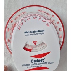 Caduet BMI Calculator Unisex OS White Red Wheel Pharmaceutical Promo Magnet EX