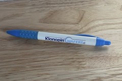 Pharmaceutical Drug Rep Vintage Pen Klonopin Clonazepam Wafers Blue & White