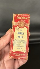 Vintage Gold Medal Hinkle Pills Laxative Medicine with Box-S. Pfeiffer Mfg. Co.