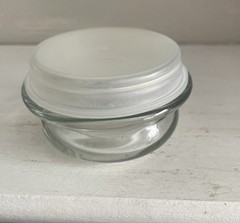 Vintage K-Tab Glass Apothecary Jar / Candy With Lid Pharmaceutical Advertising