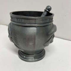 Vintage Pewter Mortar & Pestle Display Only By Schering Corp.