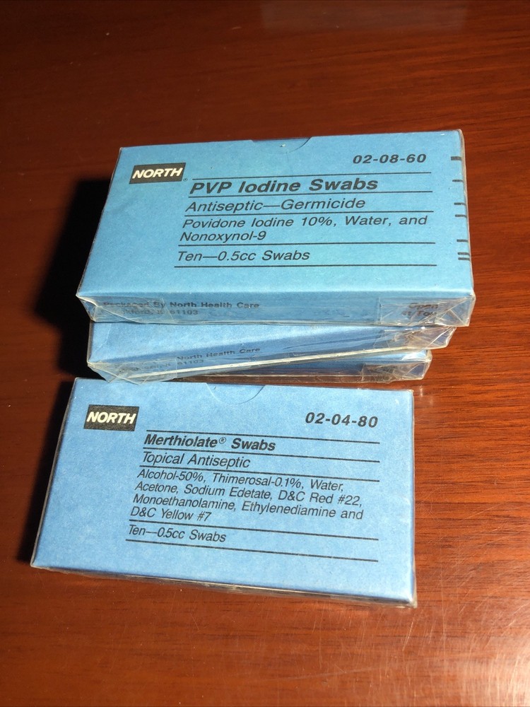 Vintage Antique Merthiolate Swabs Topical Anesthetic North Brand Unopened (4)