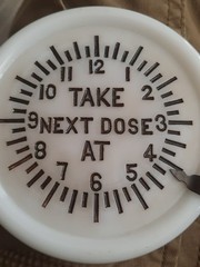 Vintage Acme Milk Glass Tumbler Cover Dose Indicator Spoon Holder 1896