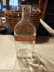 Vtg 12oz Apothecary Bottle Of CARBON DISULPHIDE, CINCI ECONOMY DRUG CO., NICE!!