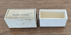E. Cleveland, OH VTG Empty Pharmacy Rx Pyribenzamine Allergy pill box Delmont