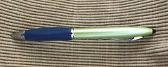 New Drug Rep Zyrtec Gripper Green Blue Heavy Metal Pen With Stylus **See Desc