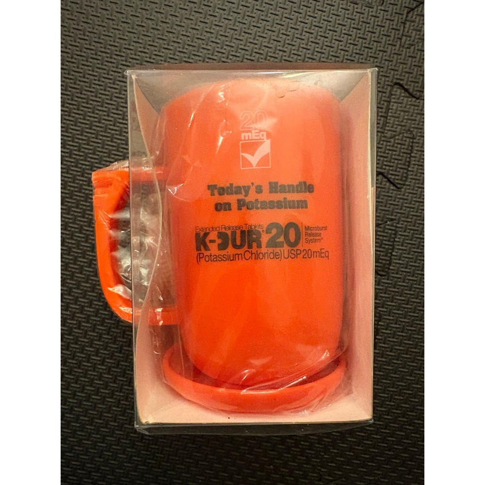 K-Dur 20 Potassium Key Pharmaceuticals Drug Rep Swag Mug Straw 1992 NOS