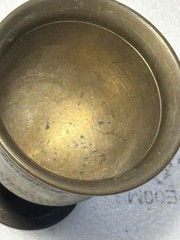 Vintage 1940s – 50s Solid Brass Mortar and Pestle Greek Key Design Pattern 3.5lb