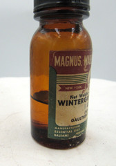 BW – 1950’s Magnus, Mabee & Reynard Wintergreen Leaf Oil 3 3/8 “ Medicine bottle