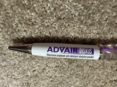 Vintage Advair Pen Drug Rep Advertising Metal Floaty Pen – Works